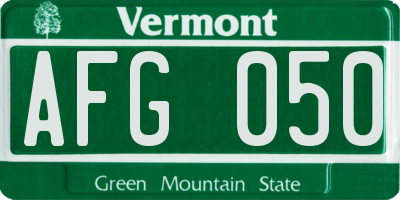 VT license plate AFG050
