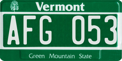 VT license plate AFG053
