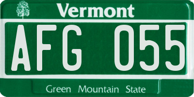 VT license plate AFG055