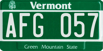 VT license plate AFG057