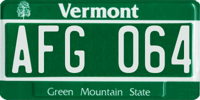 VT license plate AFG064
