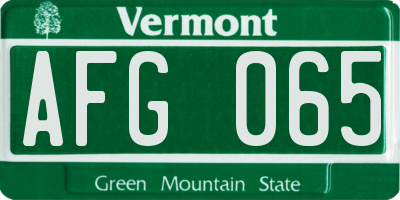 VT license plate AFG065