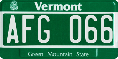 VT license plate AFG066