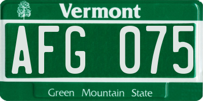 VT license plate AFG075