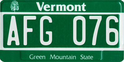 VT license plate AFG076