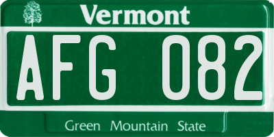 VT license plate AFG082