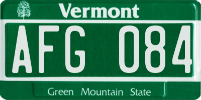 VT license plate AFG084