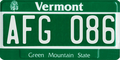 VT license plate AFG086