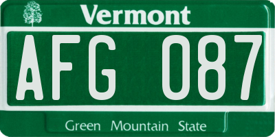 VT license plate AFG087