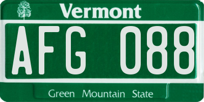 VT license plate AFG088