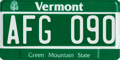 VT license plate AFG090