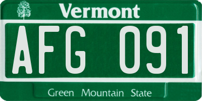 VT license plate AFG091