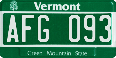 VT license plate AFG093