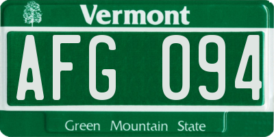 VT license plate AFG094
