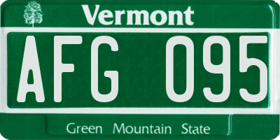 VT license plate AFG095