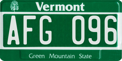 VT license plate AFG096