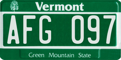VT license plate AFG097