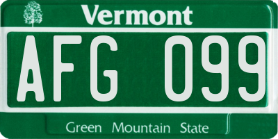 VT license plate AFG099