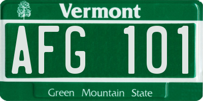 VT license plate AFG101