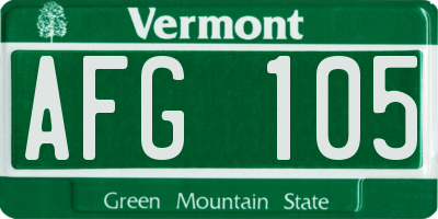 VT license plate AFG105