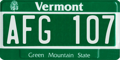 VT license plate AFG107