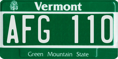 VT license plate AFG110