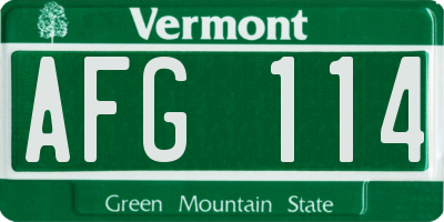 VT license plate AFG114