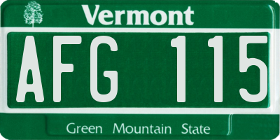 VT license plate AFG115