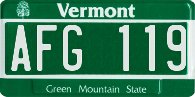 VT license plate AFG119
