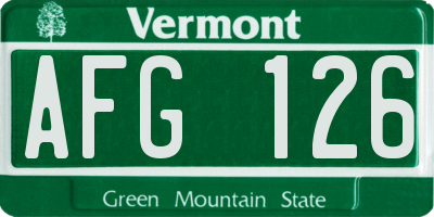 VT license plate AFG126