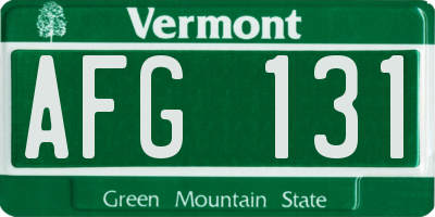 VT license plate AFG131