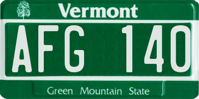 VT license plate AFG140