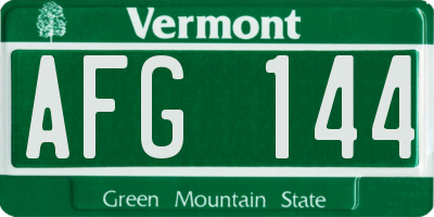 VT license plate AFG144