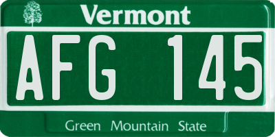 VT license plate AFG145