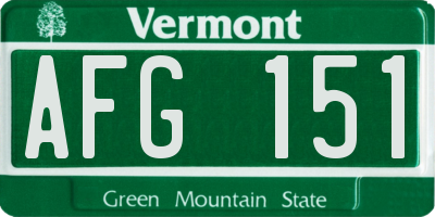 VT license plate AFG151