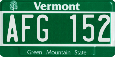 VT license plate AFG152