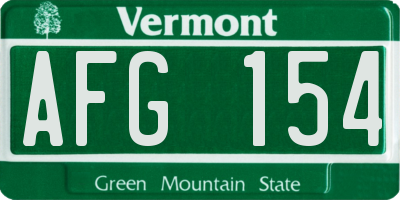 VT license plate AFG154