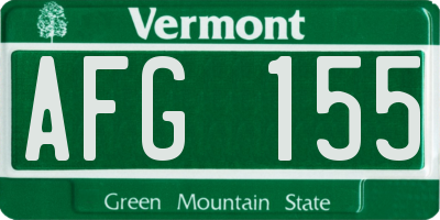 VT license plate AFG155