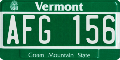 VT license plate AFG156