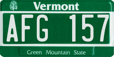 VT license plate AFG157