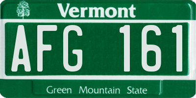 VT license plate AFG161