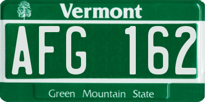 VT license plate AFG162