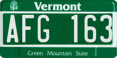 VT license plate AFG163