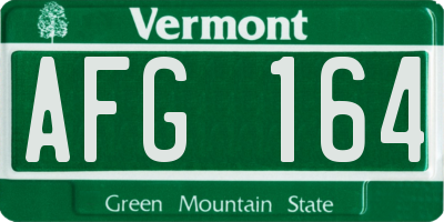 VT license plate AFG164