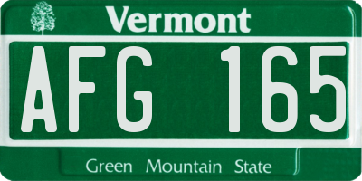 VT license plate AFG165