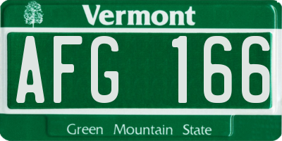 VT license plate AFG166