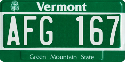 VT license plate AFG167
