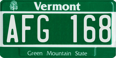 VT license plate AFG168
