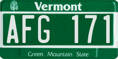 VT license plate AFG171