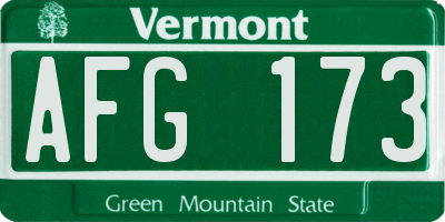 VT license plate AFG173